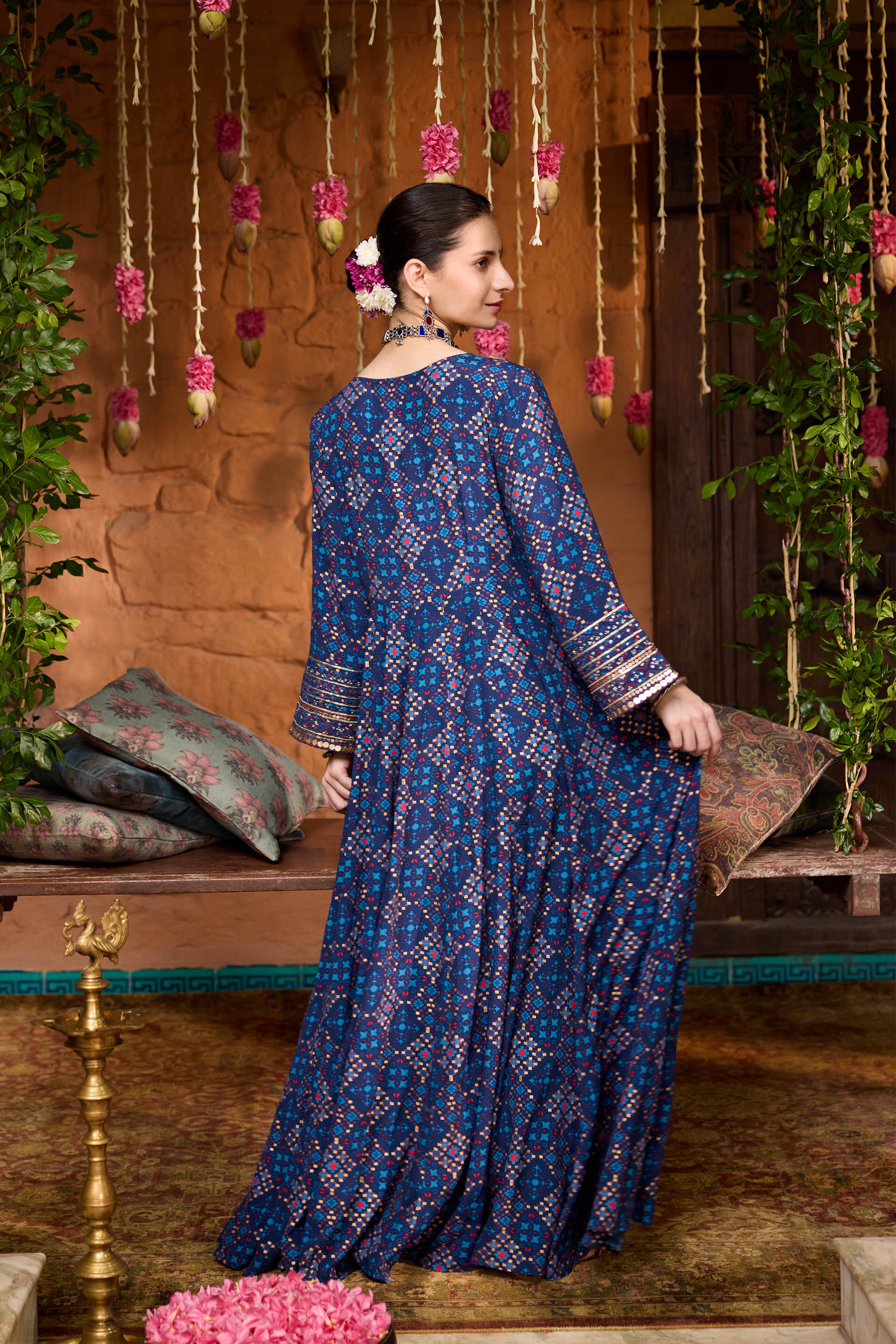 Neelima Maxi Set, Blue, image 3